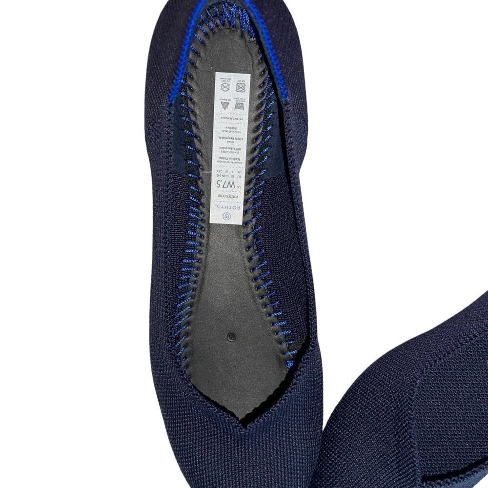 Rothys Womens Flat Size 7.  blue Knit Ballet Round Toe Comfort Slip On China - Picture 5 of 10